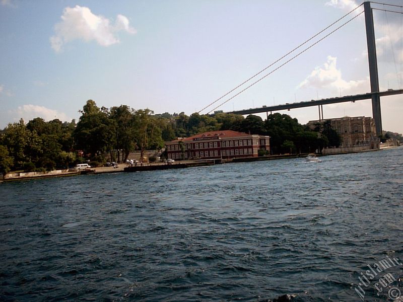 View of Beylerbeyi coast from the Bosphorus in Istanbul city of Turkey.
