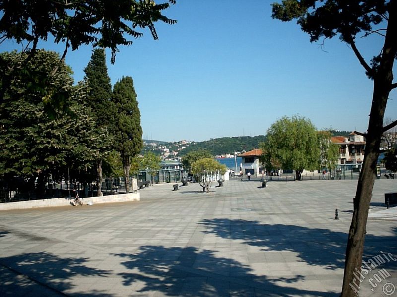 View of a park on the shore of Besiktas district in Istanbul city of Turkey.
