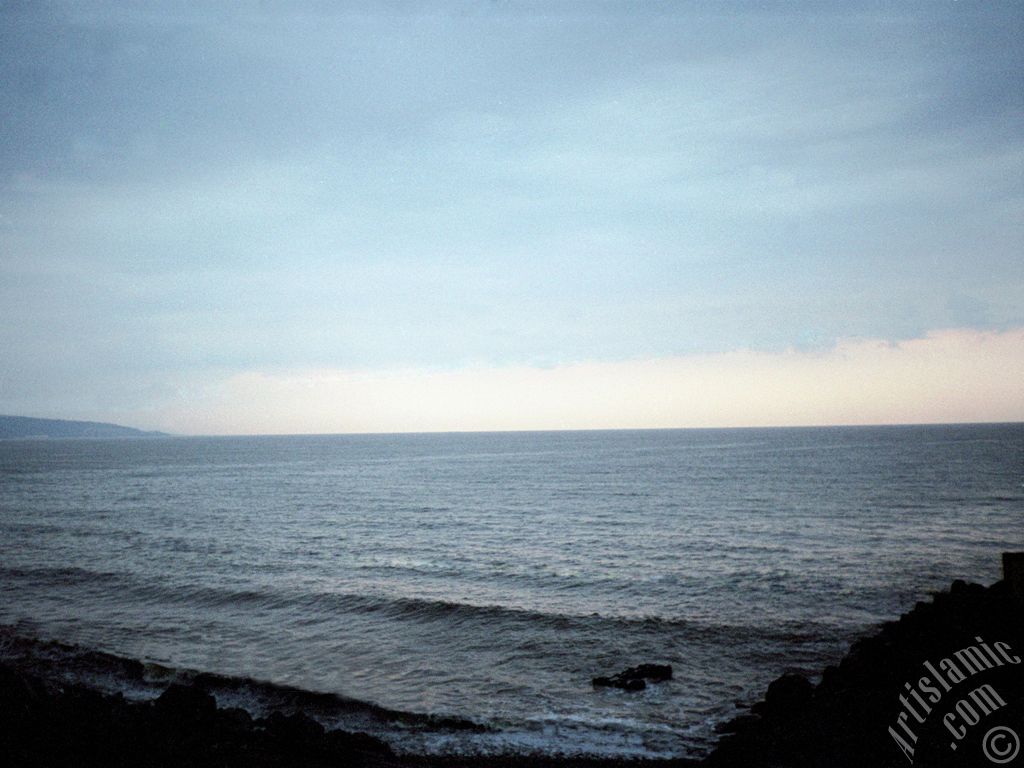 View of the coast of the high-way of Trabzon-Of in Turkey.
