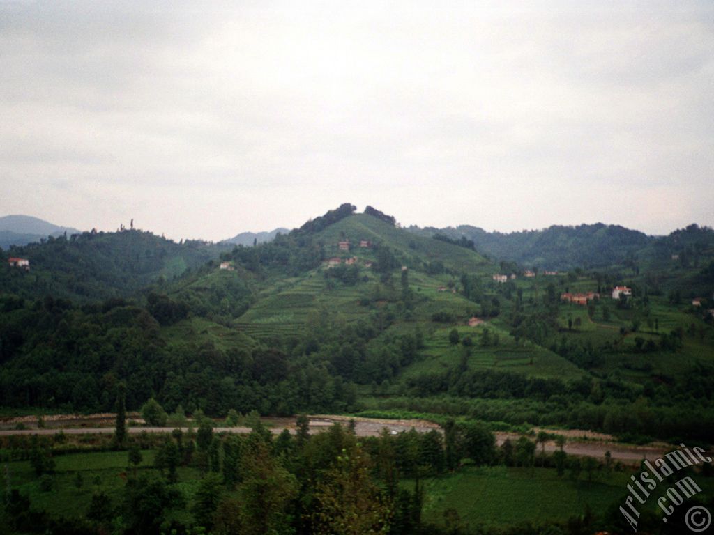 View of village from `OF district` in Trabzon city of Turkey.
