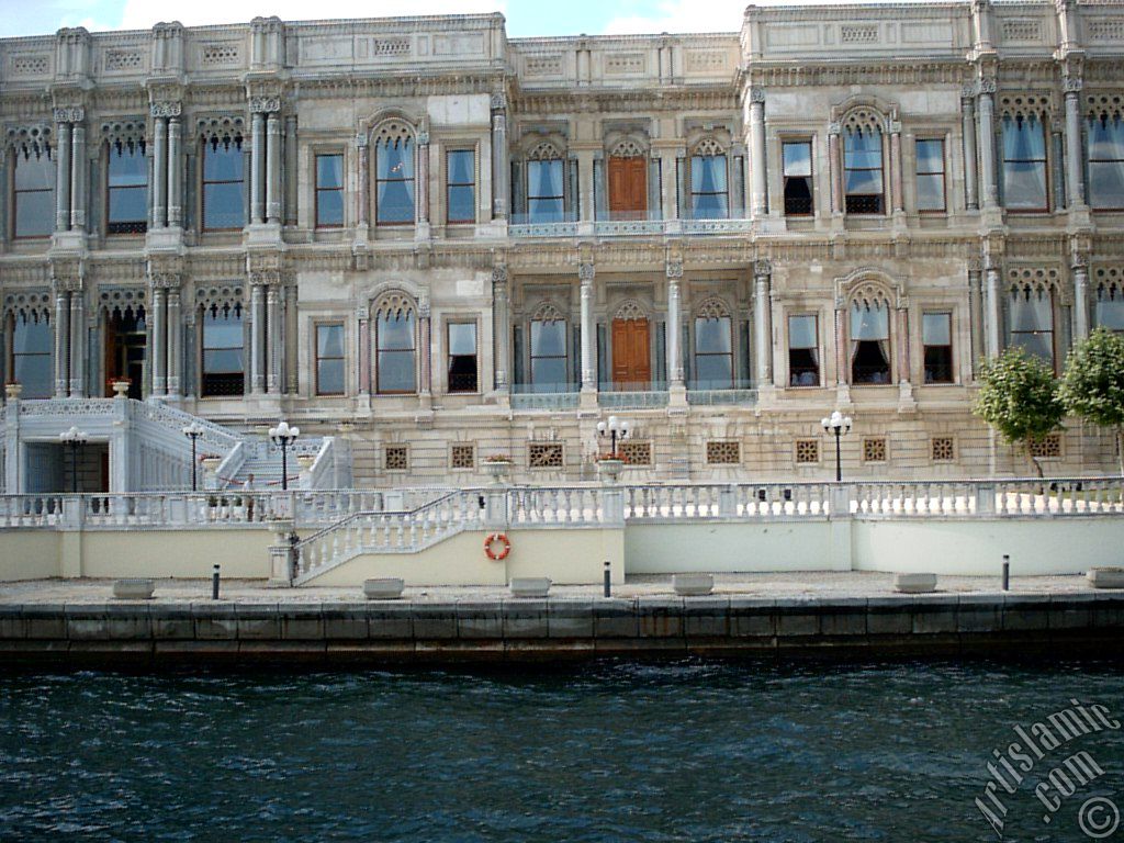 View of the Ciragan Palace from the Bosphorus in Istanbul city of Turkey.
